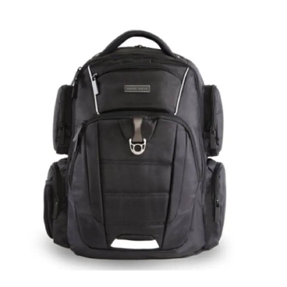 Perry Ellis Black 350 Laptop Backpack- Black travel bag, business bag $160 bag
